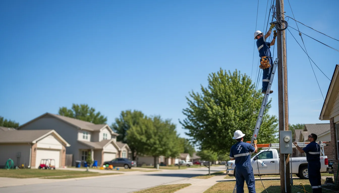 Residential electrician providing installation services in Rainbow, TX